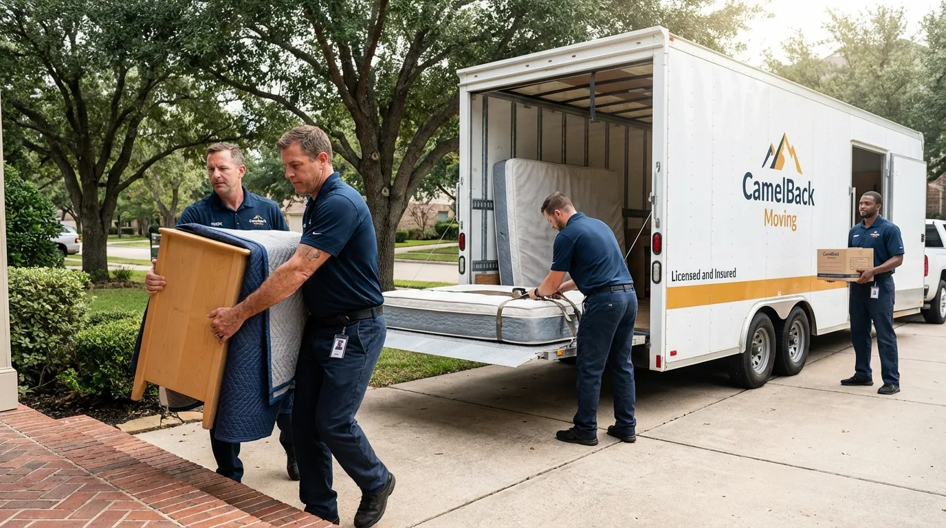 Crew loading residential truck for cross-state move from Sammamish, WA