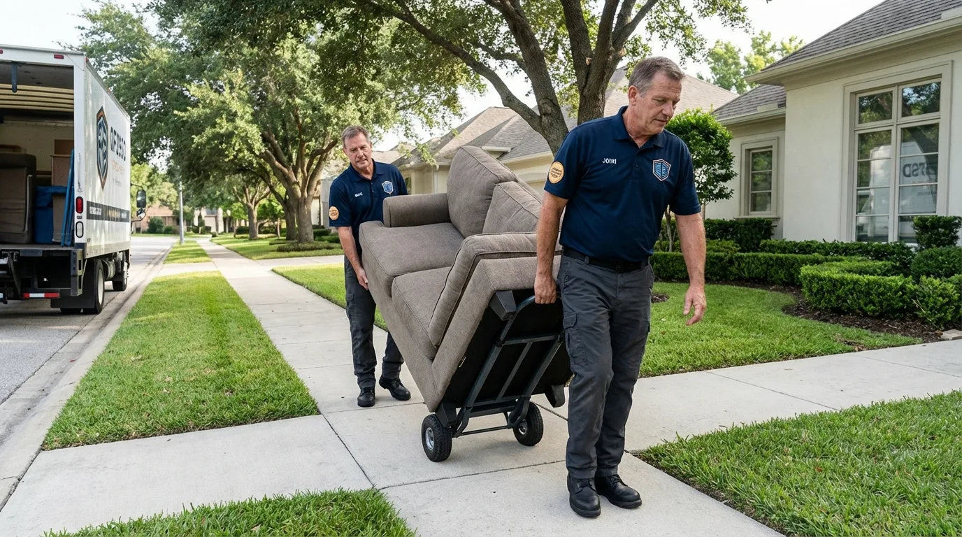 Local residential moving crew loading furniture in Sammamish, WA